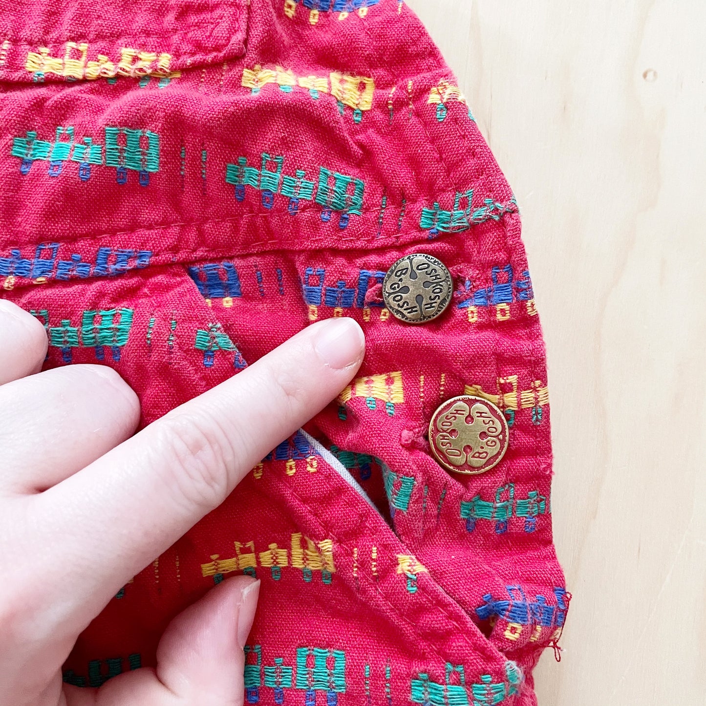 Vintage OshKosh Train Woven Overalls