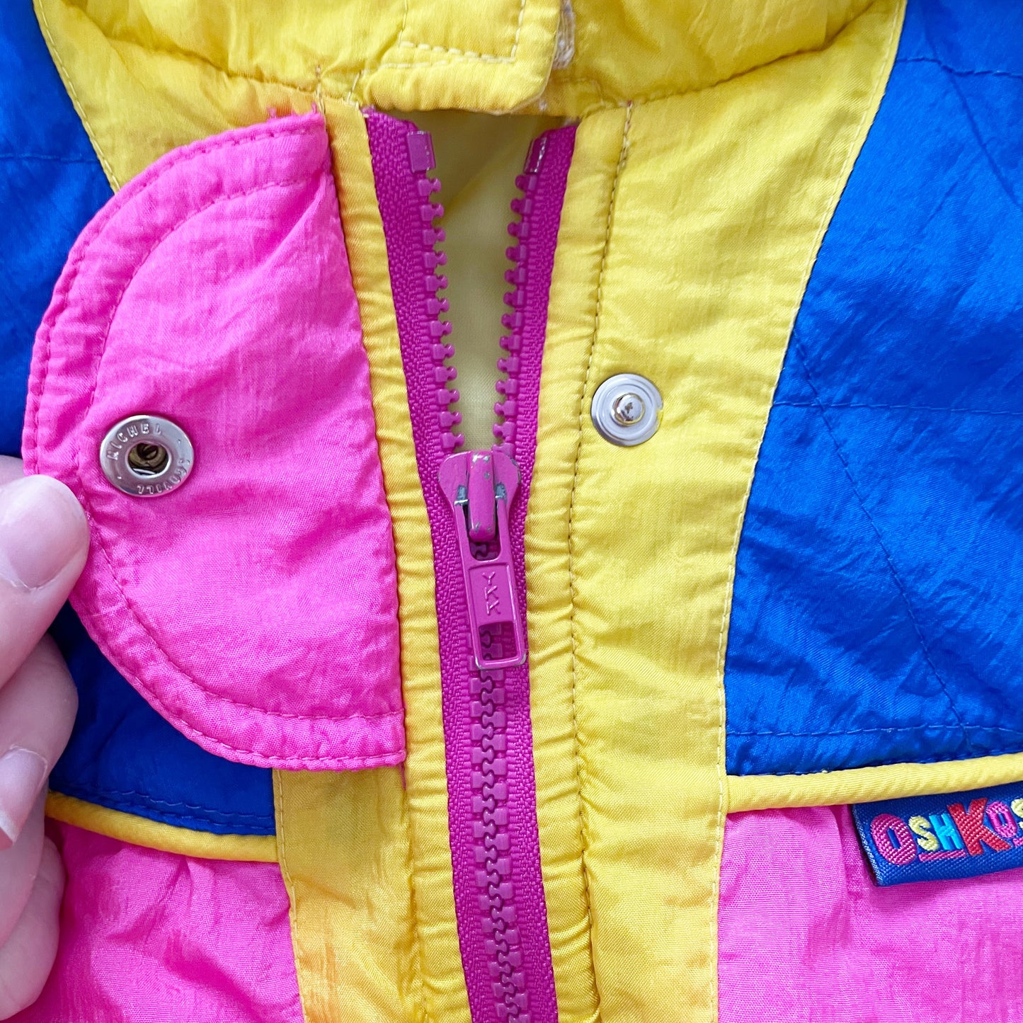 OshKosh Colorblock Ski Jacket - Yellow Clover Vintage Kids Clothes