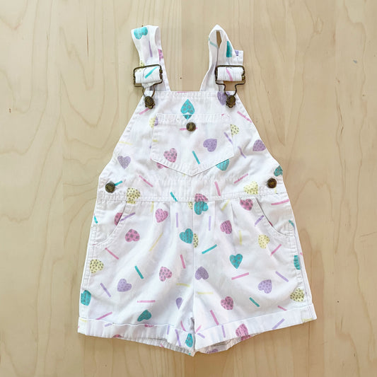 Hush Puppies Heart Print Overalls - Yellow Clover Vintage Kids Clothes