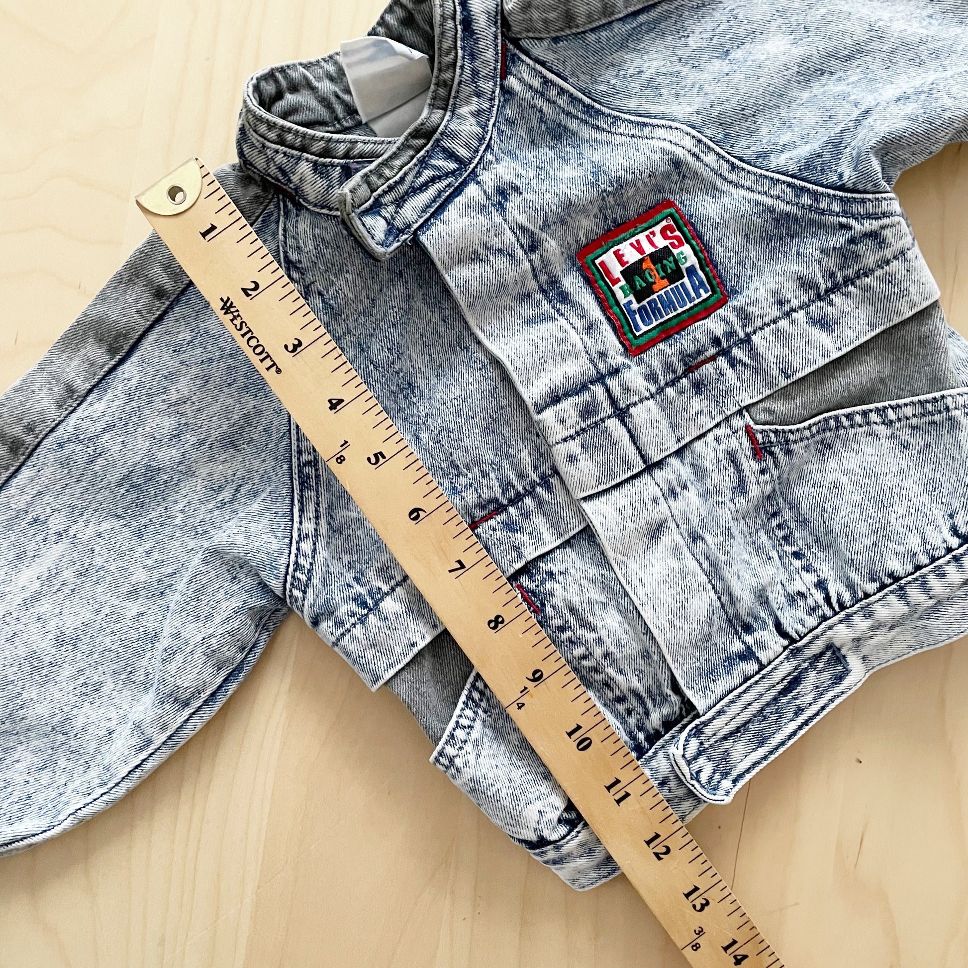 Levi’s Racing Acid Wash Jacket - Yellow Clover Vintage Kids Clothes