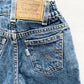 Levi’s Dark Wash White Tab Shorts - Yellow Clover Vintage Kids Clothes