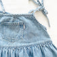 Guess Light Wash Denim Tie Dress