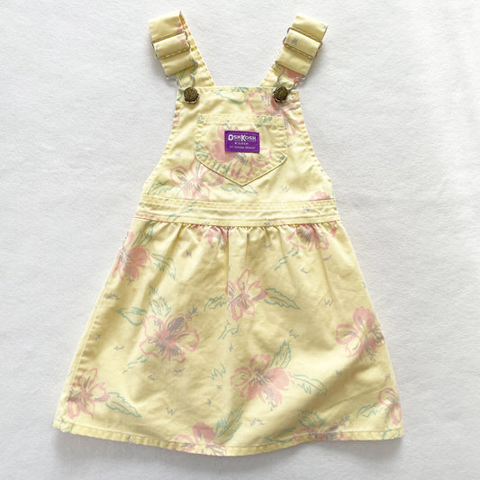 OshKosh Tropical Floral Skirtall - Yellow Clover Vintage Kids Clothes