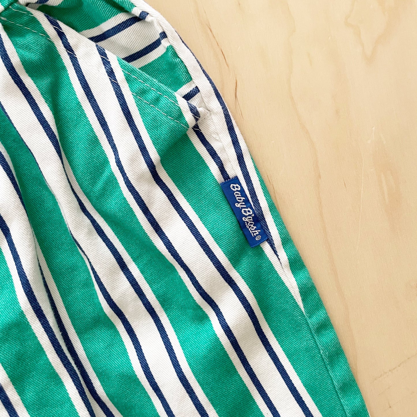 Vintage Baby B’gosh Green Wide Stripe Sailor Dog Pants