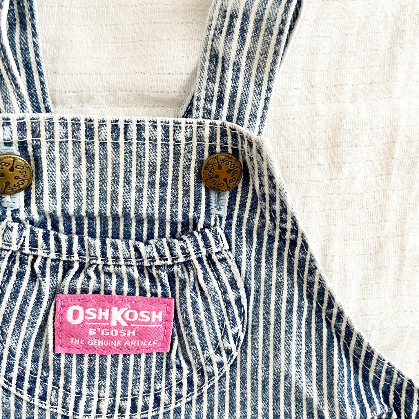 OshKosh Acid Wash Hickory Stripe Bubble Overalls
