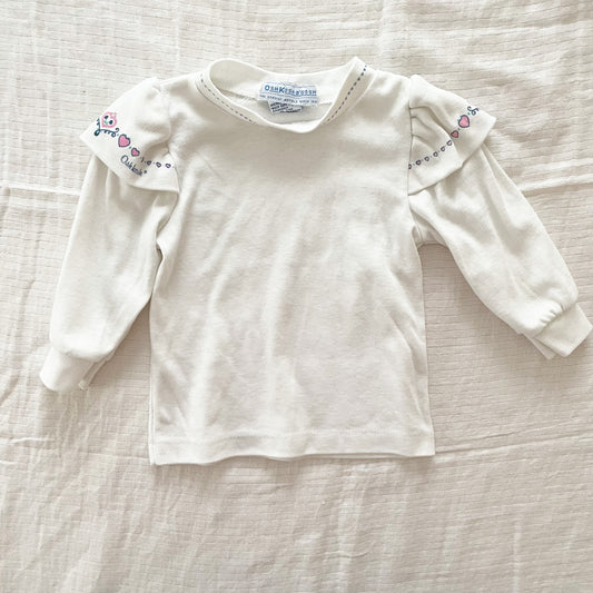 OshKosh Frill Shoulder Layer Top - Yellow Clover Vintage Kids Clothes