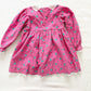 OshKosh Pink and Turquoise Floral Cord Dress - Yellow Clover Vintage Kids Clothes