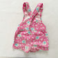 OshKosh Floral Crossfront Shortalls - Yellow Clover Vintage Kids Clothes