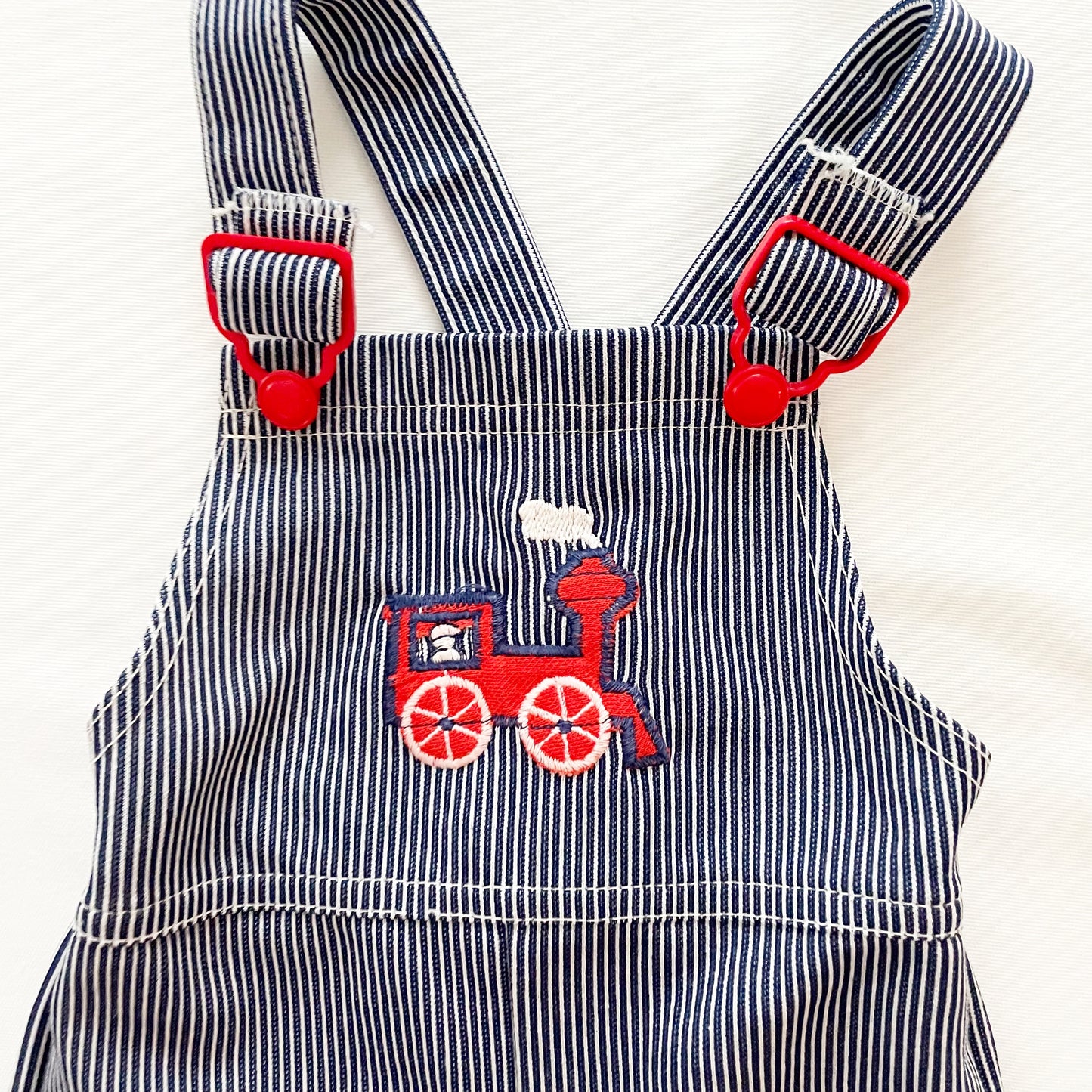 Carter’s Train Appliqué Romper - Yellow Clover Vintage Kids Clothes