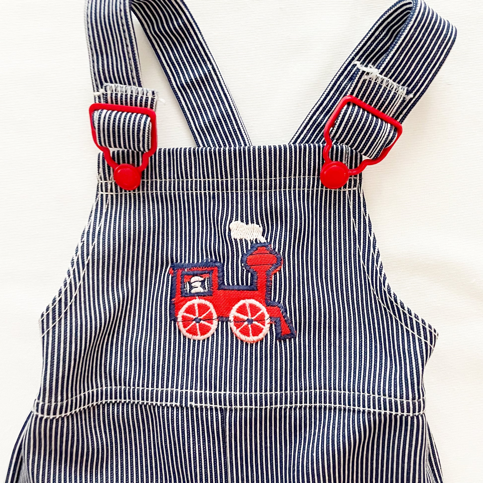 Carter’s Train Appliqué Romper - Yellow Clover Vintage Kids Clothes