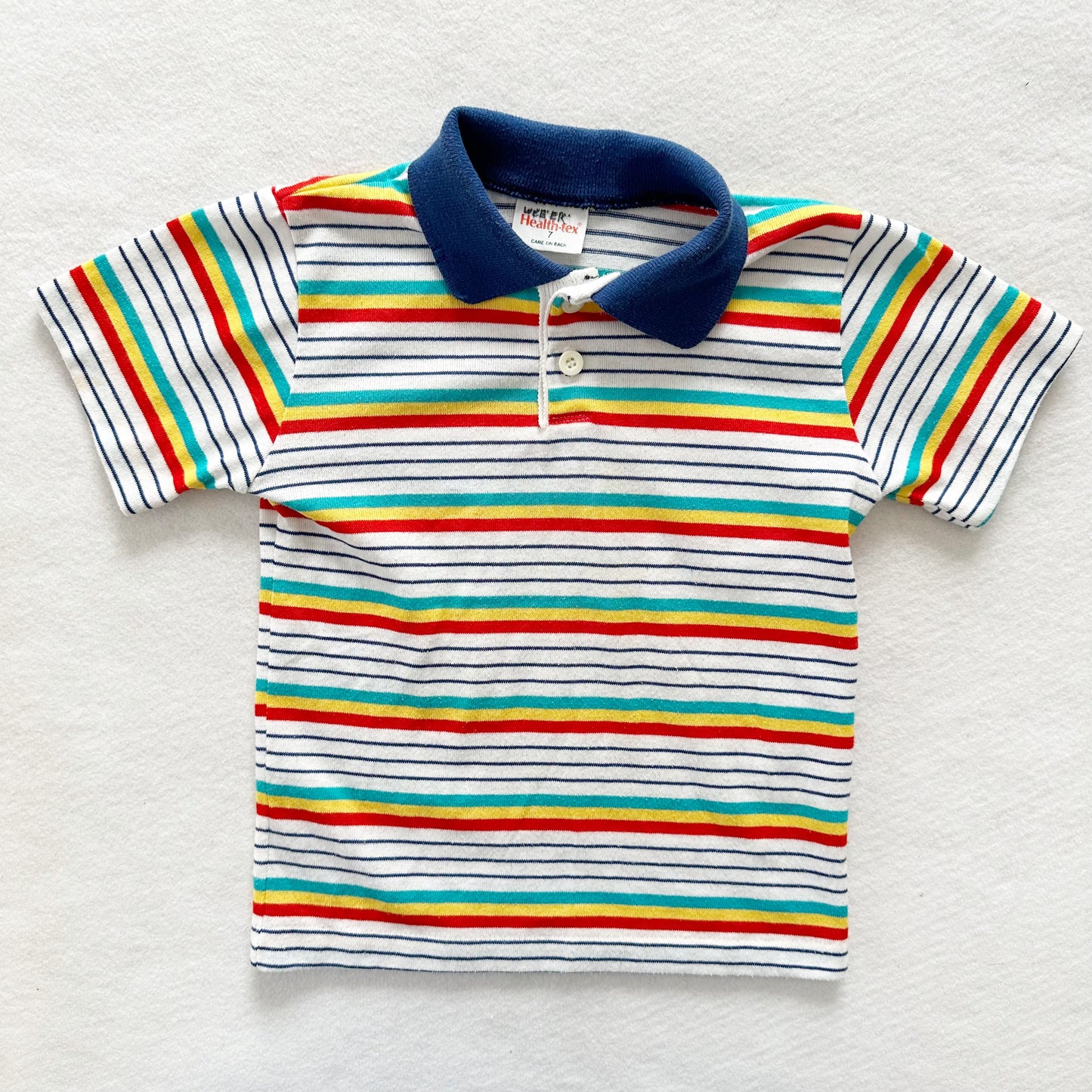 Vintage Healthtex Rainbow Stripe Kids Polo