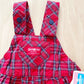 OshKosh Red Plaid Bow Back Overalls - Yellow Clover Vintage Kids Clothes