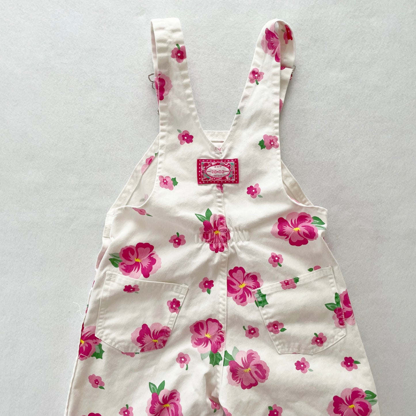 OshKosh Hibiscus Floral Overalls - Yellow Clover Vintage Kids Clothes