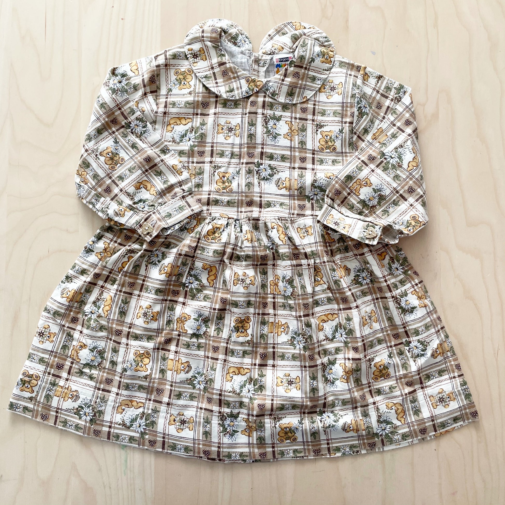 Vintage Teddy Bear Dress - Yellow Clover Vintage Kids Clothes