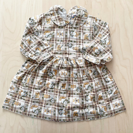 Vintage Teddy Bear Dress - Yellow Clover Vintage Kids Clothes