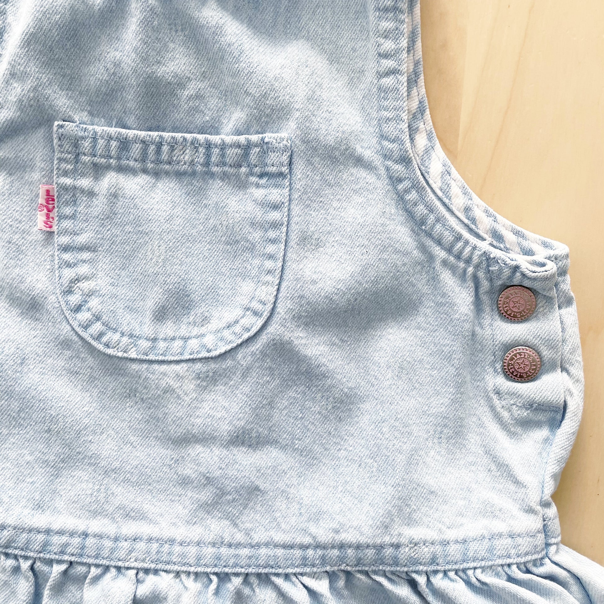 Vintage Levi’s Light Wash Dress - Yellow Clover Vintage Kids Clothes