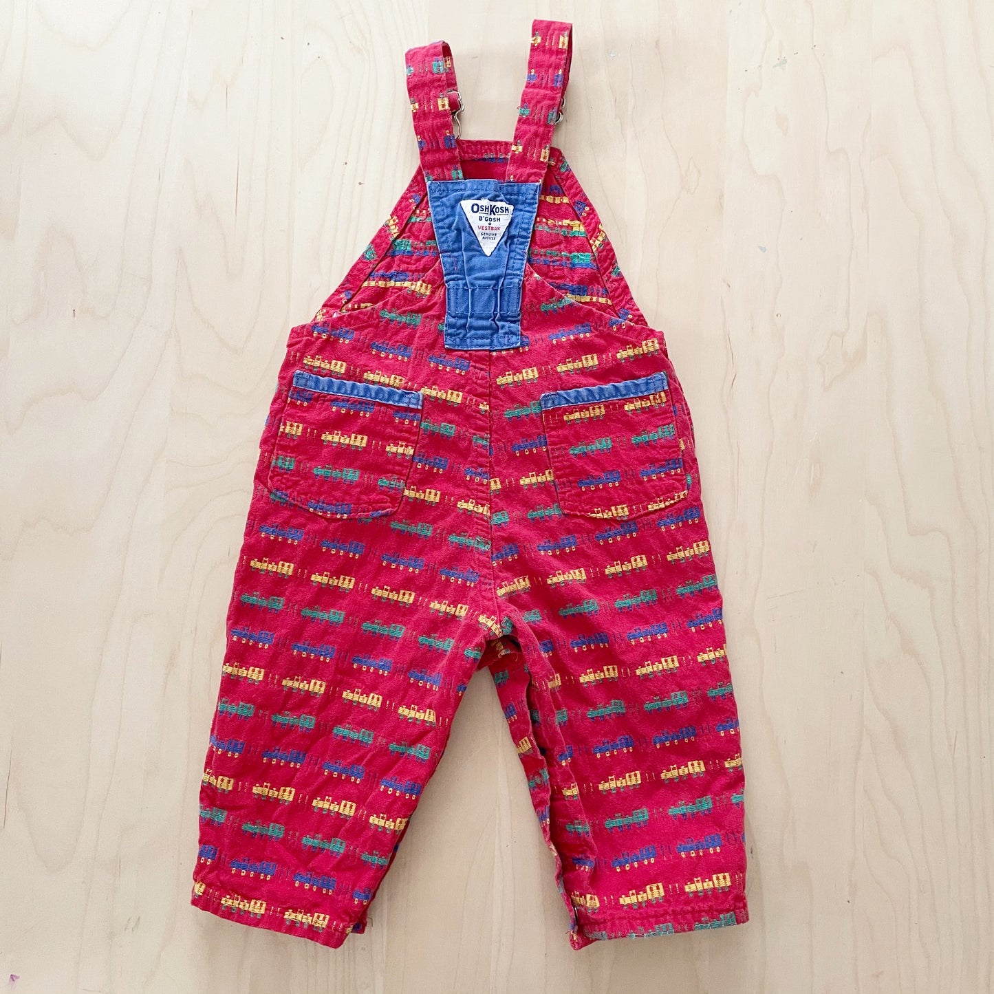 Vintage OshKosh Train Woven Overalls