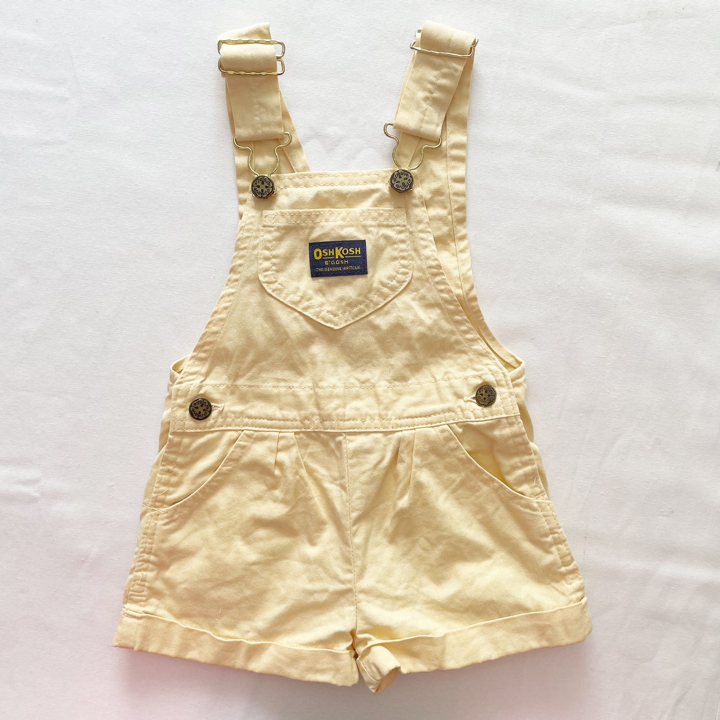 OshKosh Light Yellow Shortalls - Yellow Clover Vintage Kids Clothes