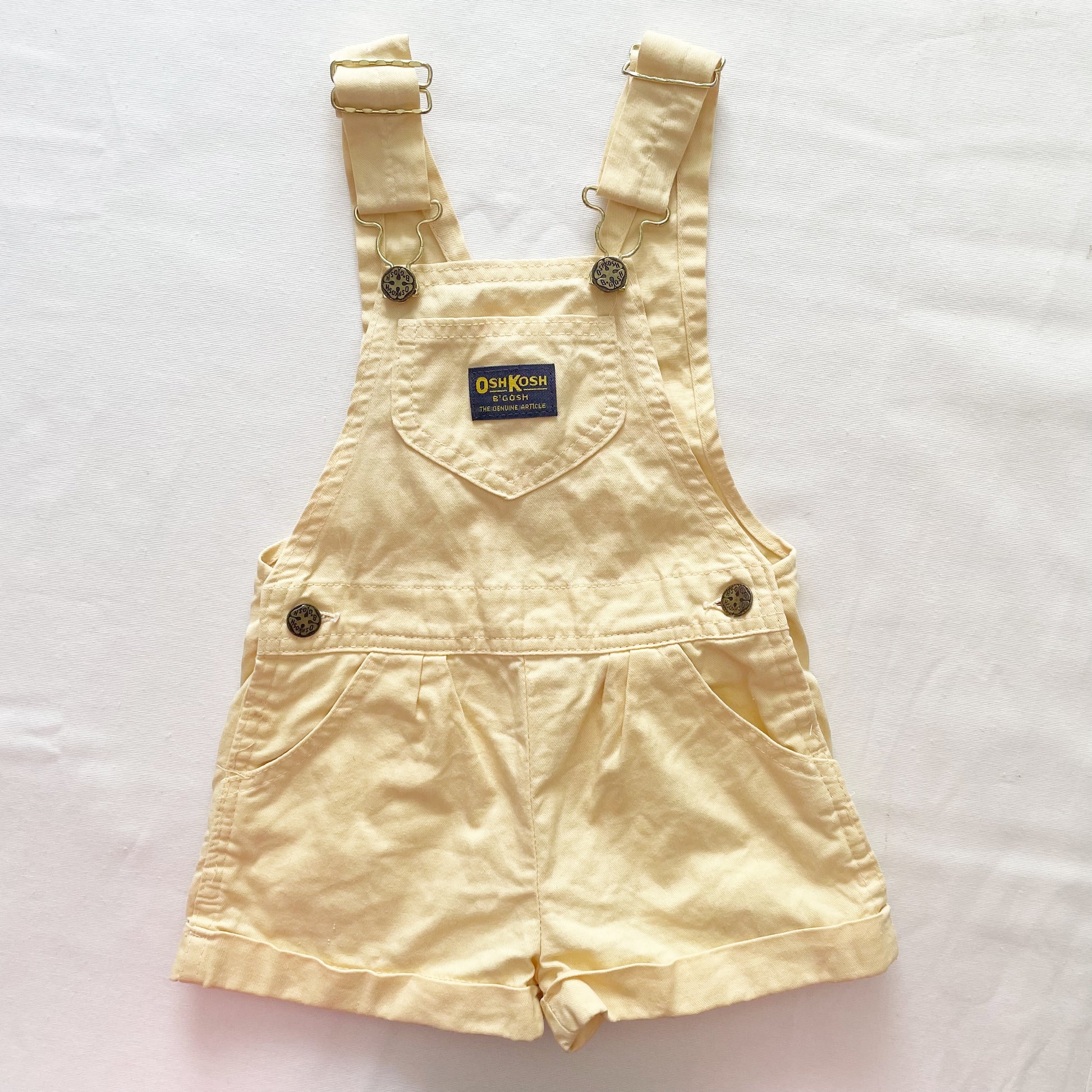 OshKosh Light Yellow Shortalls - Yellow Clover Vintage Kids Clothes