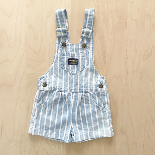 OshKosh Light Wash Stripe Overalls - Yellow Clover Vintage Kids Clothes