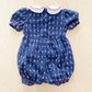 OshKosh Flower Woven Double Collar Romper - Yellow Clover Vintage Kids Clothes