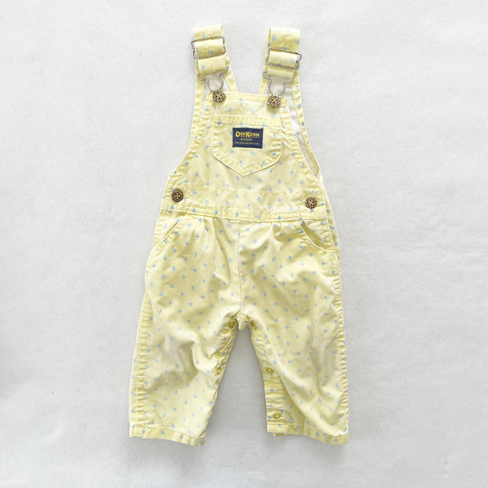 OshKosh Yellow Floral Overalls - Yellow Clover Vintage Kids Clothes