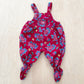 Vintage Baby B’gosh Red Floral Cord Footed Overalls Romper