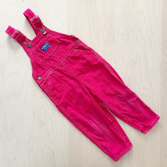 OshKosh Red Cord Overalls - Yellow Clover Vintage Kids Clothes