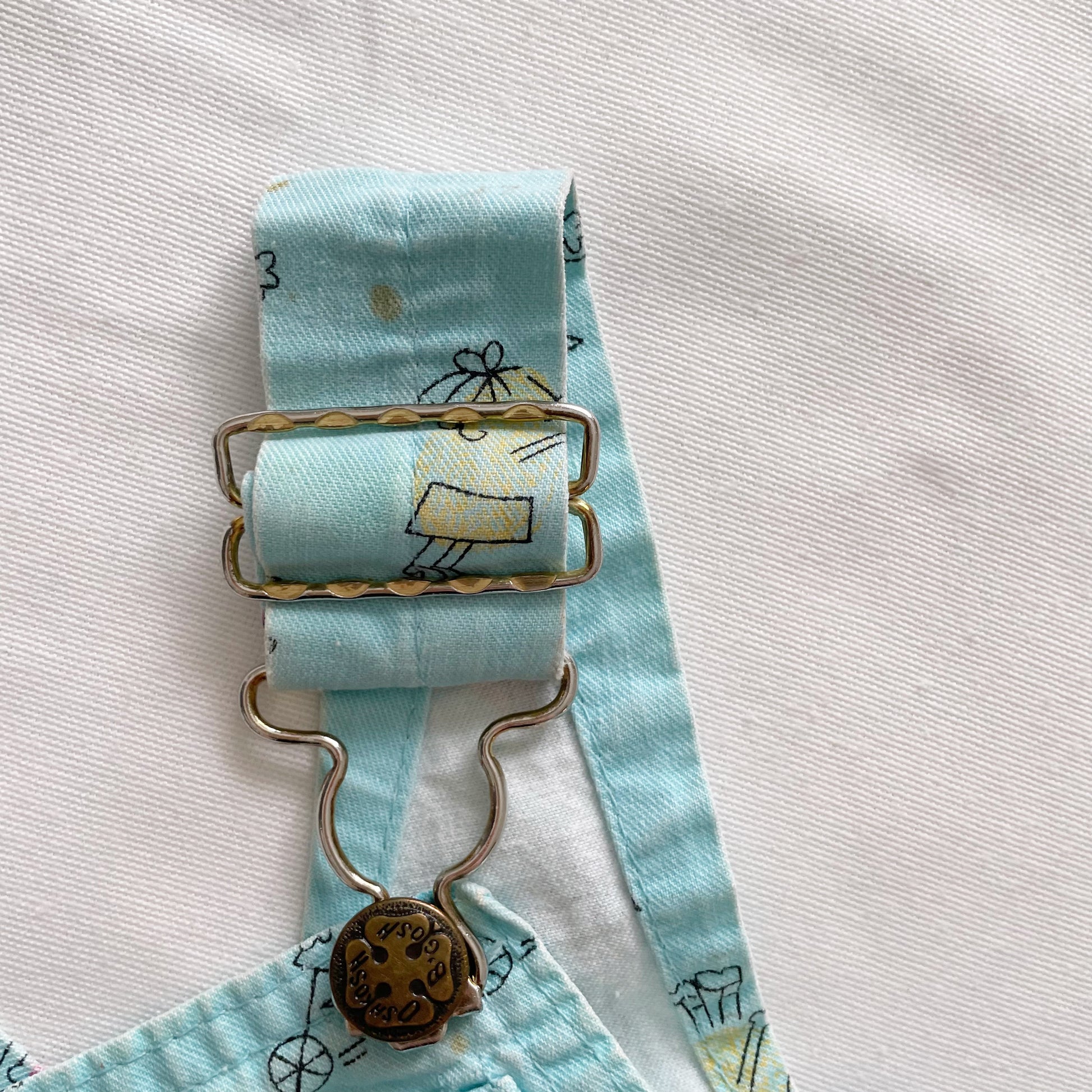 OshKosh Thumbprint People Print Overalls - Yellow Clover Vintage Kids Clothes