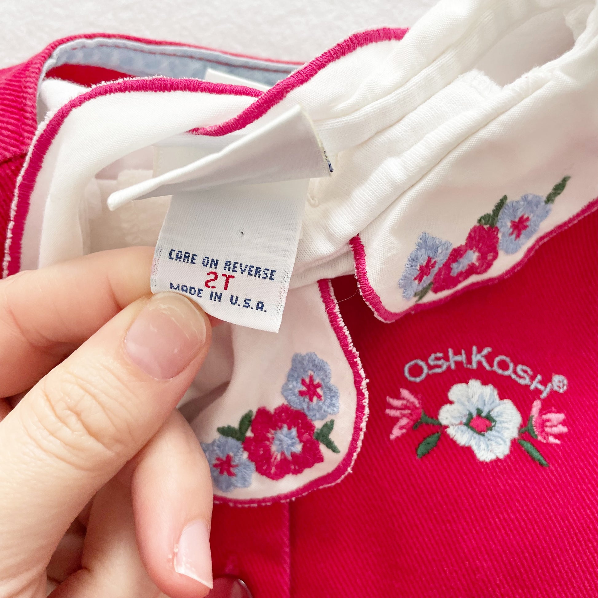 OshKosh Flower Embroidered Dress Set - Yellow Clover Vintage Kids Clothes