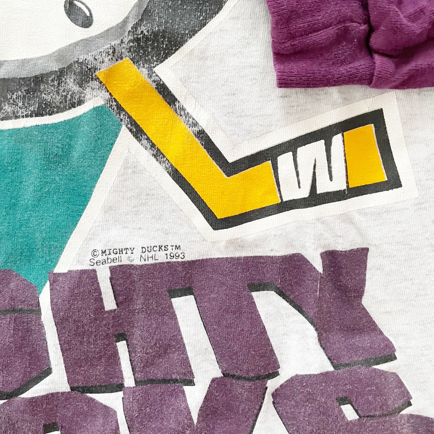 Adult Mighty Ducks Hooded Tee - Yellow Clover Vintage Kids Clothes