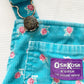 OshKosh Turquoise Floral Cord Skirtall - Yellow Clover Vintage Kids Clothes