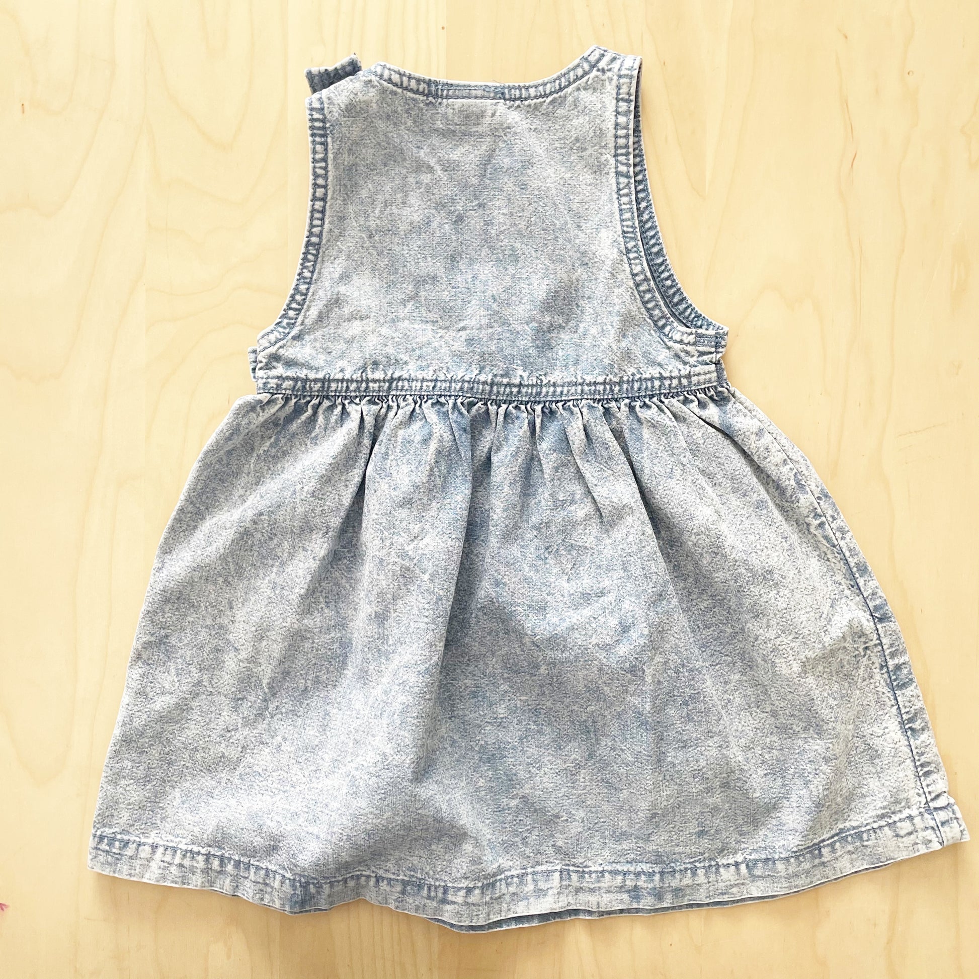 OshKosh Acid Wash Embossed Dress - Yellow Clover Vintage Kids Clothes
