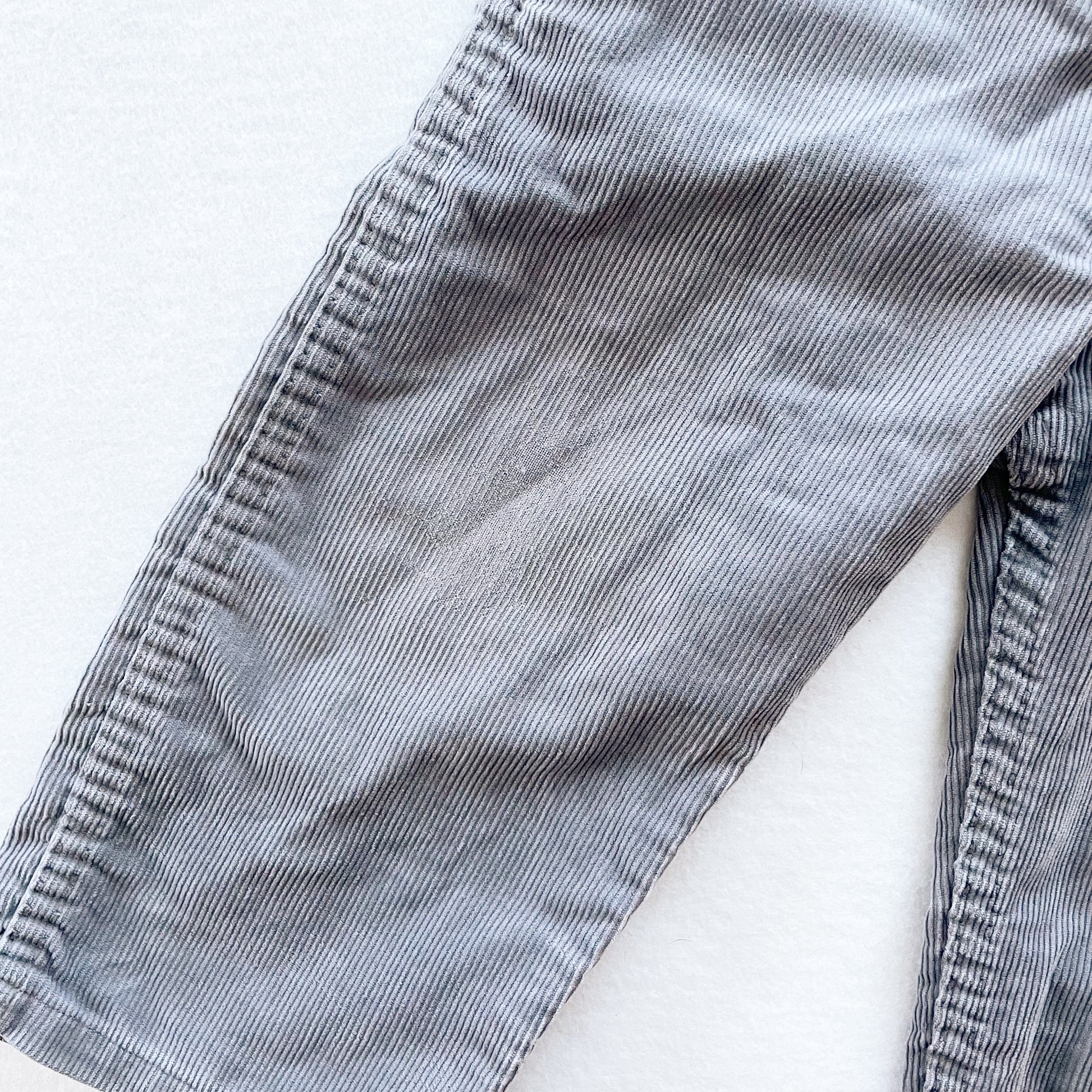 OshKosh Gray Fine Cord Overalls - Yellow Clover Vintage Kids Clothes