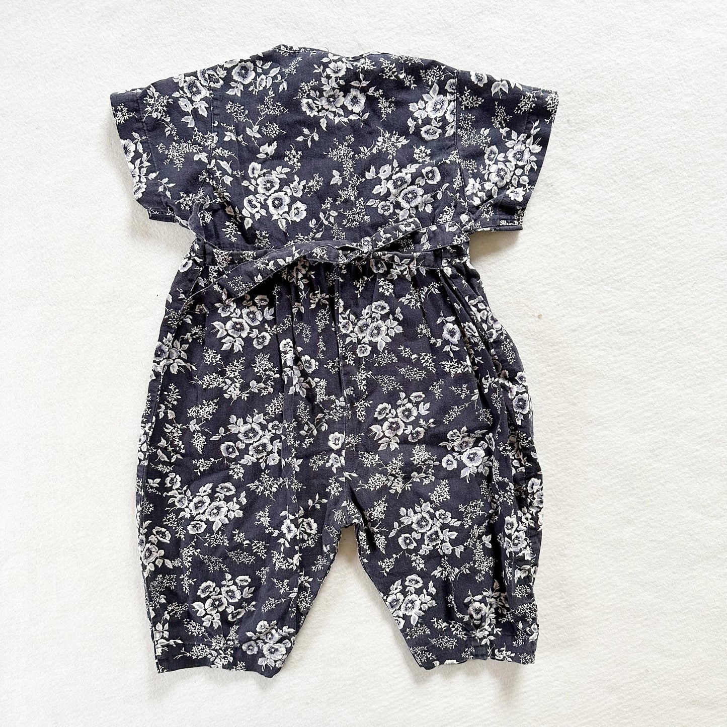 Baby Gap Navy Floral Romper - Yellow Clover Vintage Kids Clothes