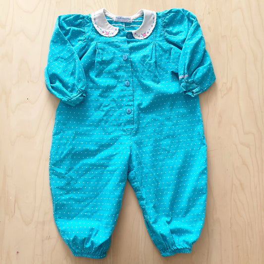 OshKosh Turquoise Dot Collared Romper