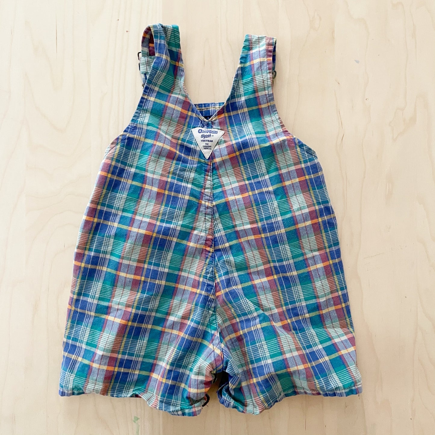 OshKosh Plaid Shortalls