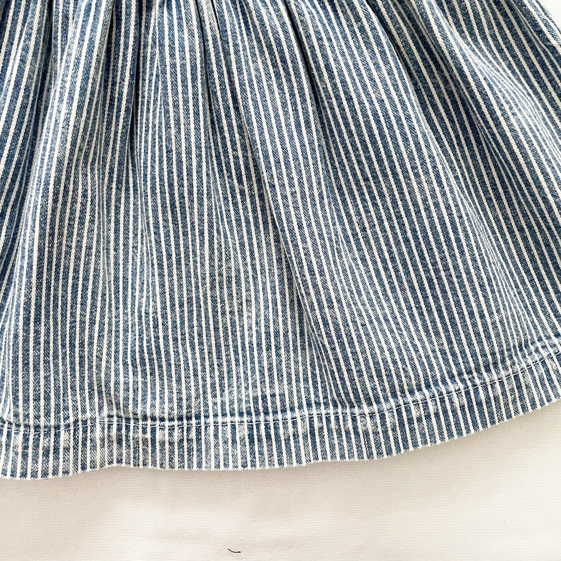 OshKosh Acid Wash Hickory Stripe Dress - Yellow Clover Vintage Kids Clothes