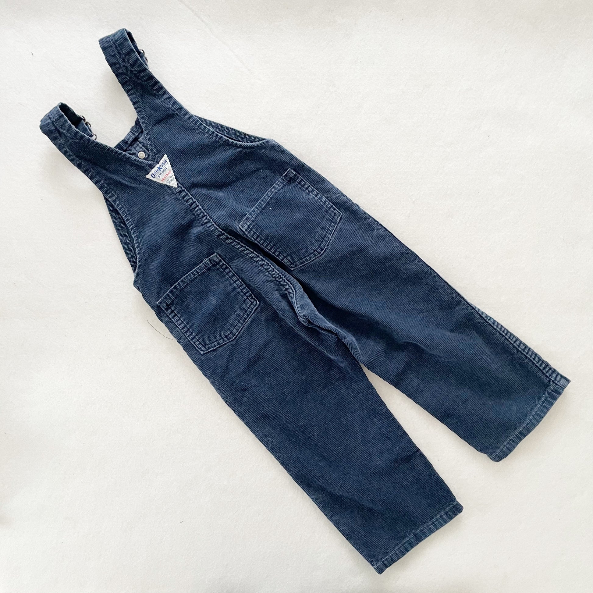 OshKosh Blue Cord Overalls - Yellow Clover Vintage Kids Clothes