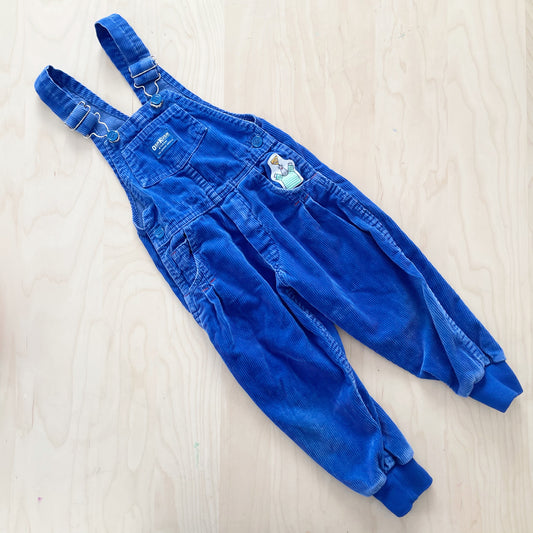 OshKosh Mouse Patch Cord Jogger Overalls - Yellow Clover Vintage Kids Clothes