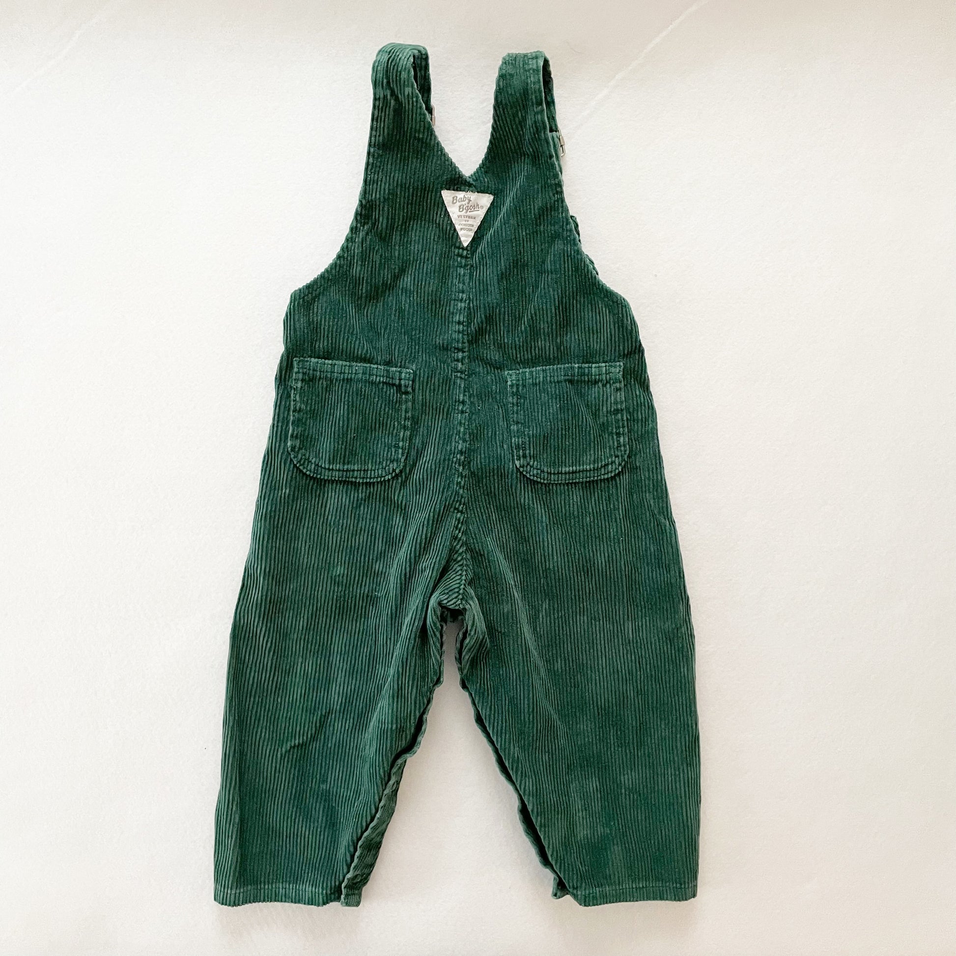Baby B’gosh Forest Green Cord Overalls - Yellow Clover Vintage Kids Clothes