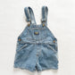 OshKosh Medium Light Wash Denim Shortalls - Yellow Clover Vintage Kids Clothes