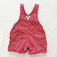 OshKosh Red Hickory Stripe Shortalls - Yellow Clover Vintage Kids Clothes