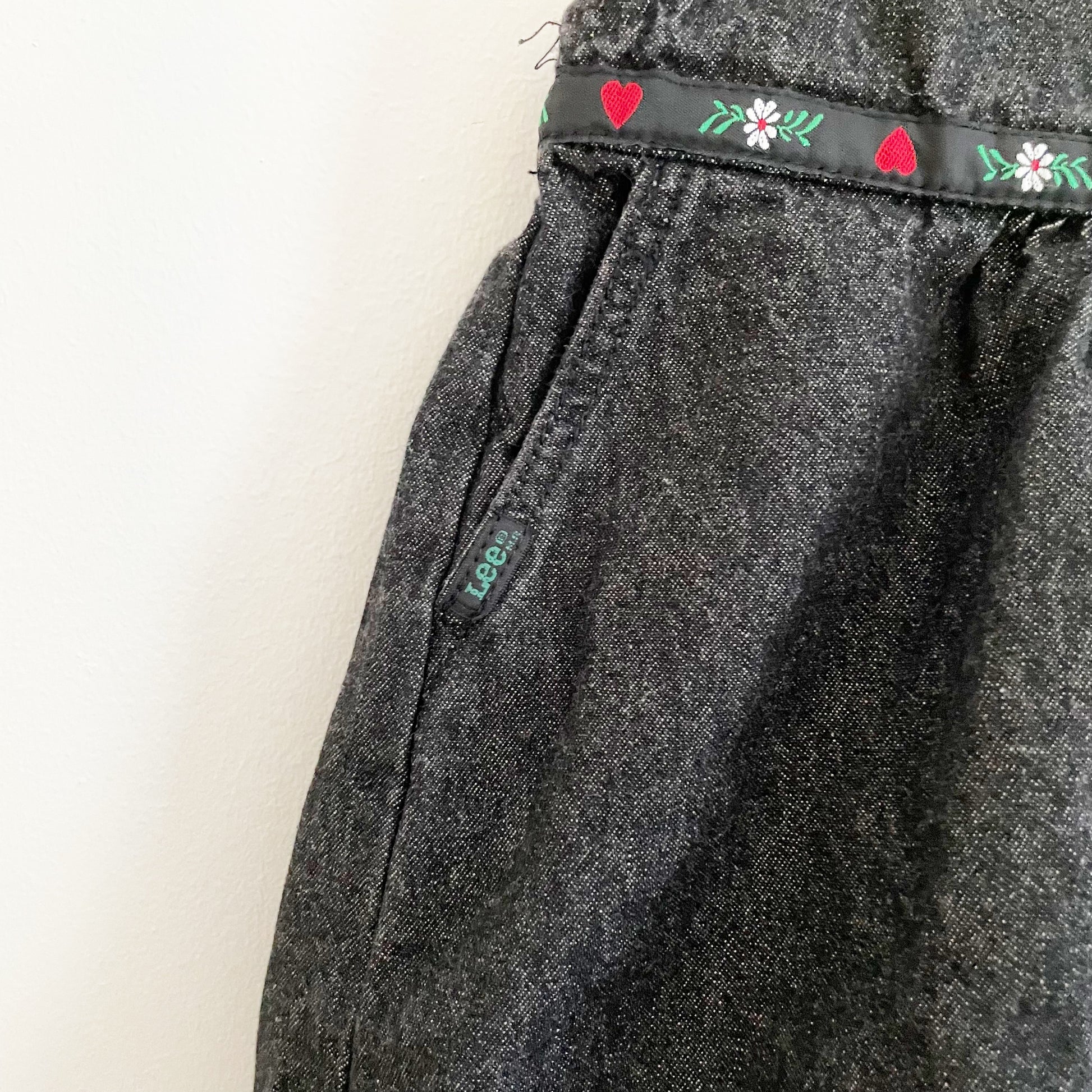 Lee Black Denim Dress - Yellow Clover Vintage Kids Clothes