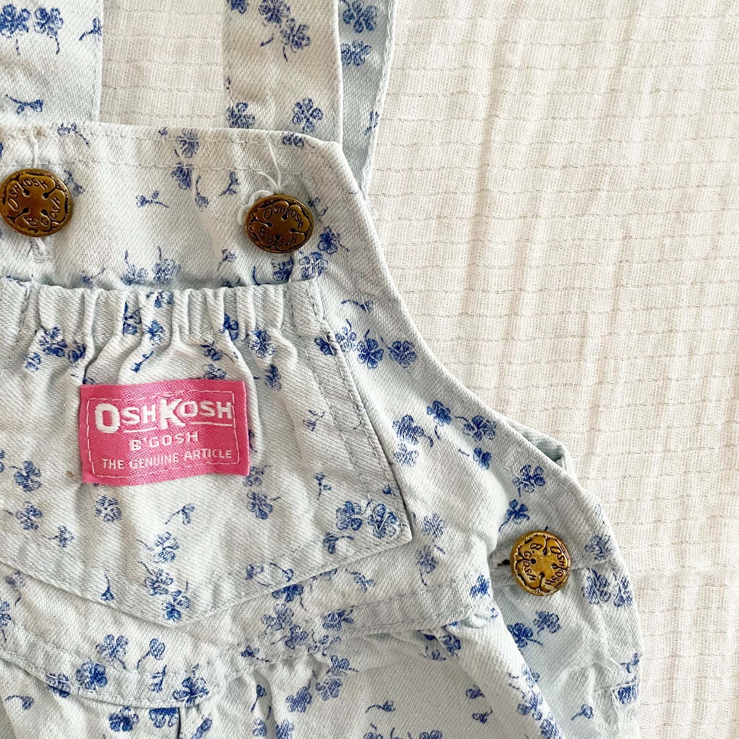OshKosh Light Denim Floral Overalls