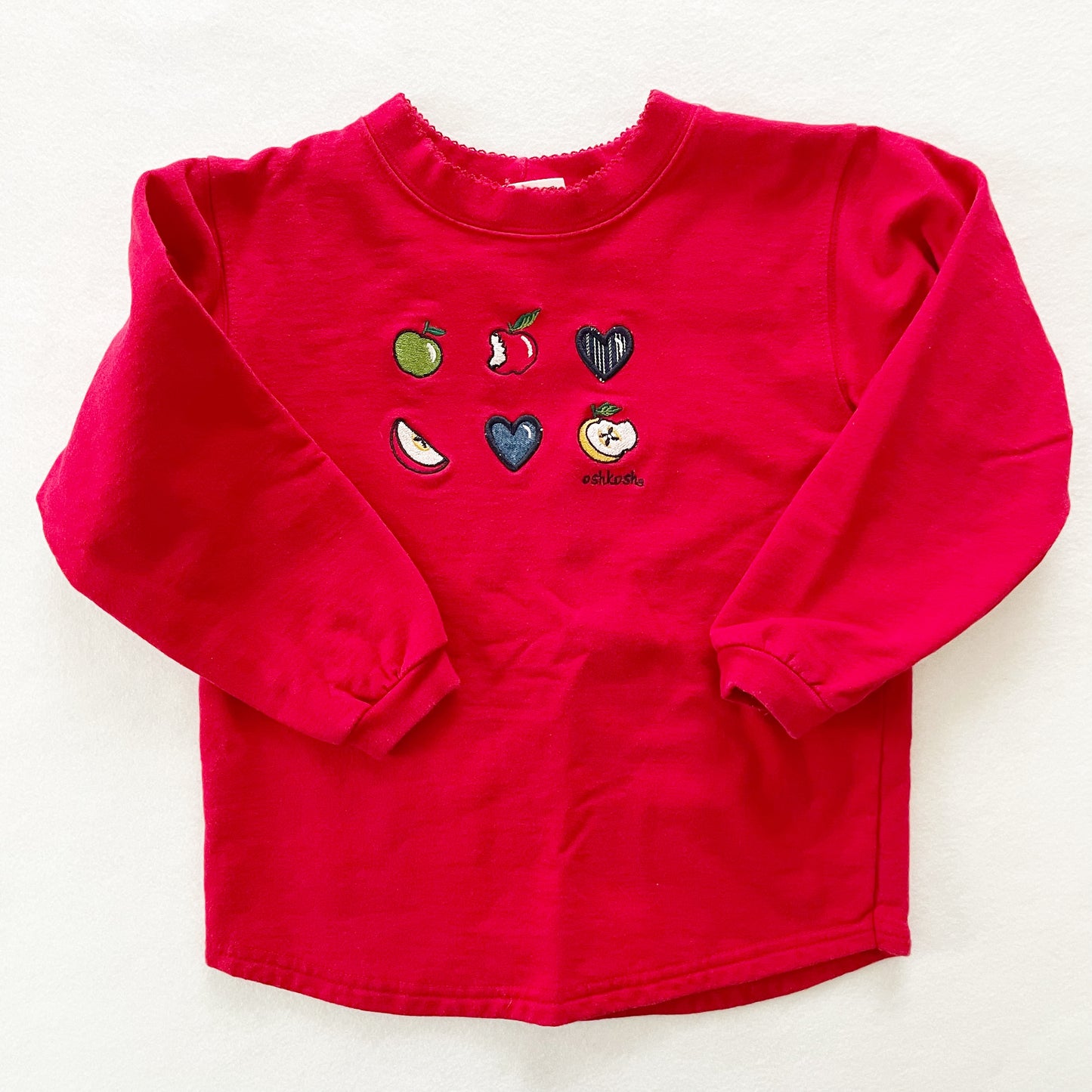 Vintage OshKosh Apples and Hearts Girls Sweatshirt