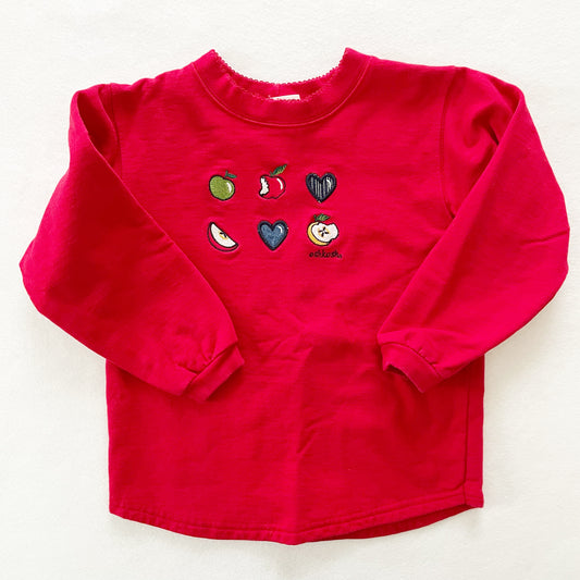 OshKosh Apples and Hearts Sweatshirt - Yellow Clover Vintage Kids Clothes