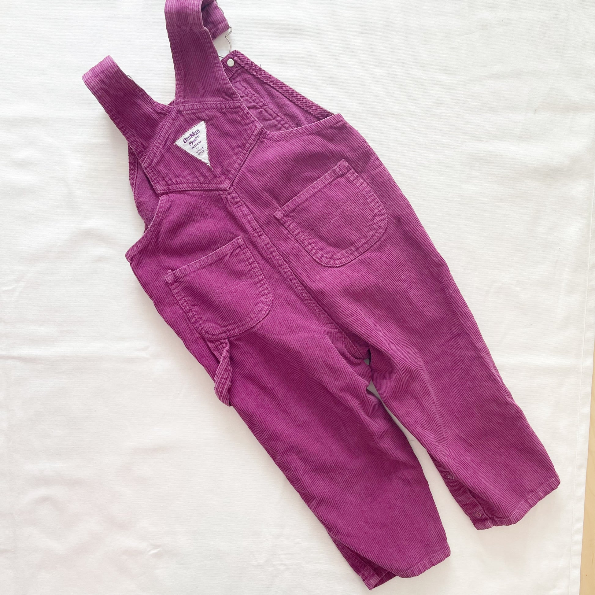 OshKosh Plum Purple Cord Overalls - Yellow Clover Vintage Kids Clothes