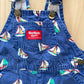 OshKosh Sailboat Print Shortalls - Yellow Clover Vintage Kids Clothes