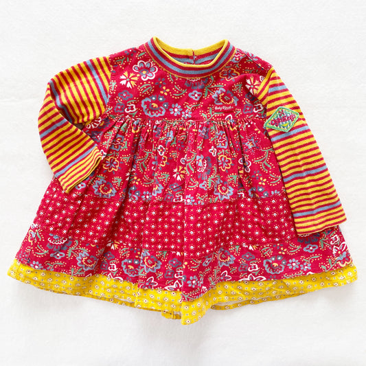 OshKosh Paisley Striped Dress - Yellow Clover Vintage Kids Clothes